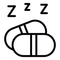 Sleeping drugs icon, outline style vector