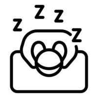 Sleeping person icon, outline style vector