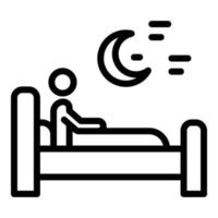 Night sleep icon, outline style vector