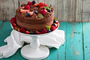 Chocolate cheesecake and devil food cake photo