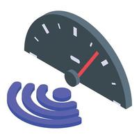 Wifi test internet speed icon, isometric style vector