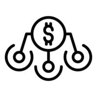 Dollar business icon, outline style vector