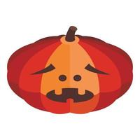 October pumpkin icon, isometric style vector