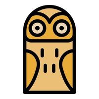 Snowy owl icon color outline vector