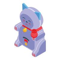 icono de gato maneki neko, estilo isométrico vector