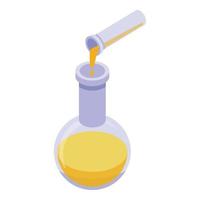 Bio plastic flask icon, isometric style vector