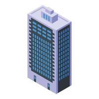 Apartment building icon, isometric style vector