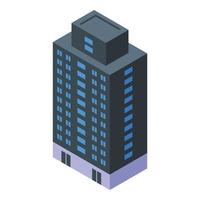 icono de la oficina del edificio, estilo isométrico vector