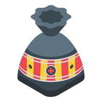 Pocket lucky bag icon, isometric style vector