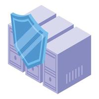 Customer database computers icon, isometric style vector