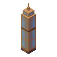 Skyscraper icon, isometric style vector