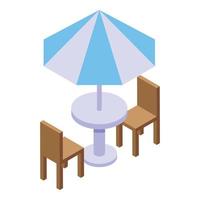 City terrace icon, isometric style vector