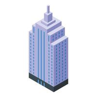 Skyscraper offices icon, isometric style vector