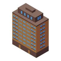 Finance center building icon, isometric style vector