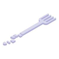 Biodegradable fork icon, isometric style vector