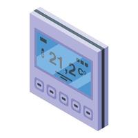 Home heating control icon, isometric style vector