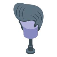 Men wig icon, isometric style vector