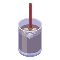 Iced cocoa icon, isometric style vector