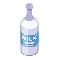 icono de botella de leche, estilo isométrico vector