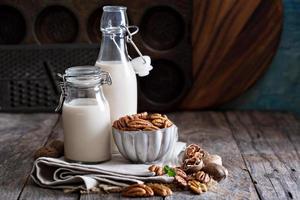 Pecan nut vegan milk photo