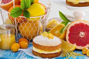 Citrus Victoria Sponge Cake with Lemon Curd photo