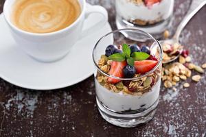 Breakfast parfait with homemade granola photo