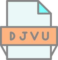 icono de formato de archivo djvu vector