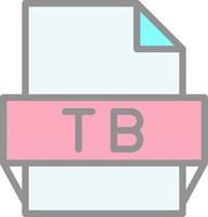 icono de formato de archivo tb vector