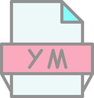 Ym File Format Icon vector