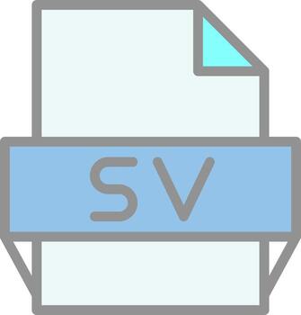 Sv File Format Icon vector