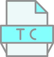 icono de formato de archivo tc vector