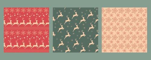 Set of Christmas and New Year seamless pattern vector