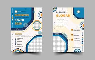 Business Report Cover with Flat Color Concept vector