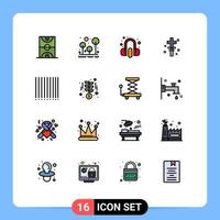 paquete de iconos de vector de stock de 16 signos y símbolos de línea para las vacaciones de pascua servicio cruzado de supervivencia elementos de diseño de vector creativo editable