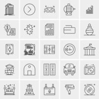 25 iconos de negocios universales vector ilustración de icono creativo para usar en proyectos relacionados con la web y dispositivos móviles