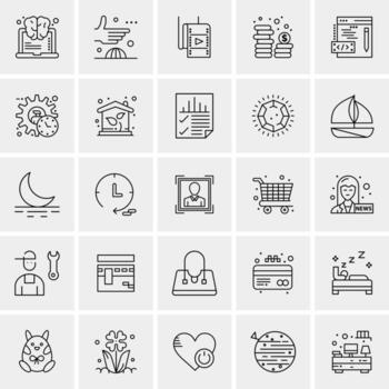 25 iconos de negocios universales vector ilustración de icono creativo para usar en proyectos relacionados con la web y dispositivos móviles