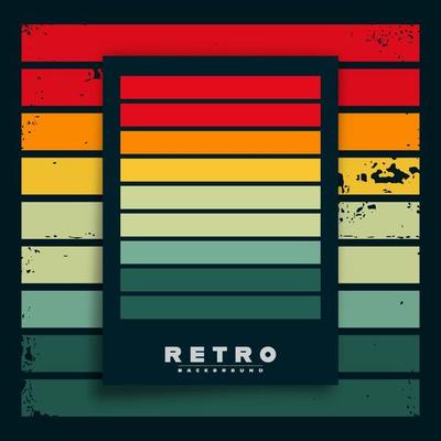 Retro background with vintage stripes and grunge texture. Vector illustration.