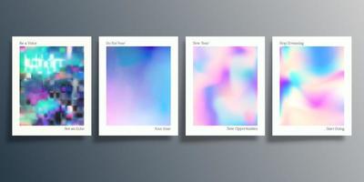 Set s colorful gradient posters with a motivational quote. Vector illustration.