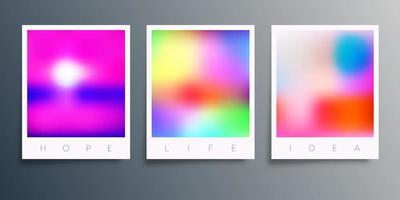 Colorful posters with modern gradient textures. Vector illustration.
