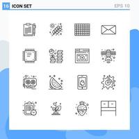 16 Creative Icons Modern Signs and Symbols of interface email farming mail chocolate Editable Vector Design Elements