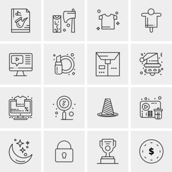 16 iconos de negocios universales vector ilustración de icono creativo para usar en proyectos relacionados con la web y dispositivos móviles