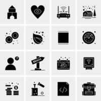 16 iconos de negocios universales vector ilustración de icono creativo para usar en proyectos relacionados con la web y dispositivos móviles