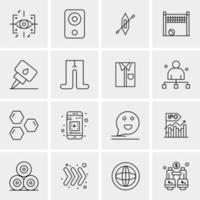 16 iconos de negocios universales vector ilustración de icono creativo para usar en proyectos relacionados con la web y dispositivos móviles