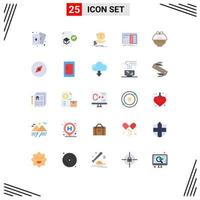 Set of 25 Modern UI Icons Symbols Signs for prototype drawing gift design birthday Editable Vector Design Elements