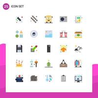 Pack of 25 Modern Flat Colors Signs and Symbols for Web Print Media such as shapes bricks transport tax document Editable Vector Design Elements