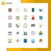 Universal Icon Symbols Group of 25 Modern Flat Colors of easter data juice cloud mobile Editable Vector Design Elements