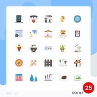 Pack of 25 Modern Flat Colors Signs and Symbols for Web Print Media such as no mind construction manipulate access Editable Vector Design Elements