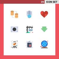 9 Creative Icons Modern Signs and Symbols of board frame server focus favorite Editable Vector Design Elements