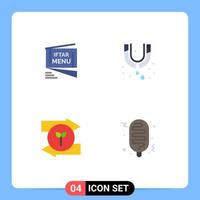 User Interface Pack of 4 Basic Flat Icons of iftar arrow roza mechanical right Editable Vector Design Elements