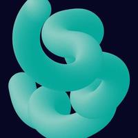 3d abstract colorful twisted liquid shapes. Creative design elements vector